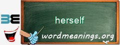 WordMeaning blackboard for herself